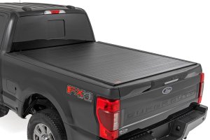 Ford F-350 Super Duty Hard Roll Up Cover - Rough Country - Low-Profile - Matte Black - '17-'24 Ford F-350 Super Duty Hard Roll Up Cover - Rough Country - Low-Profile - Matte Black - '17-'24